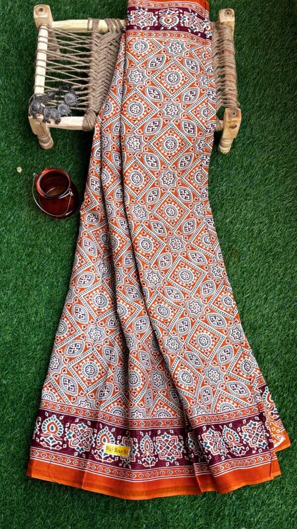 Handblock kota doira saree - Image 2
