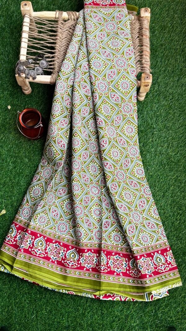 Handblock kota doira saree - Image 2