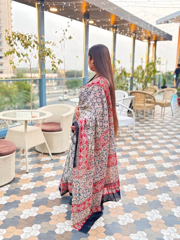 Handblock kota doira saree - Image 4