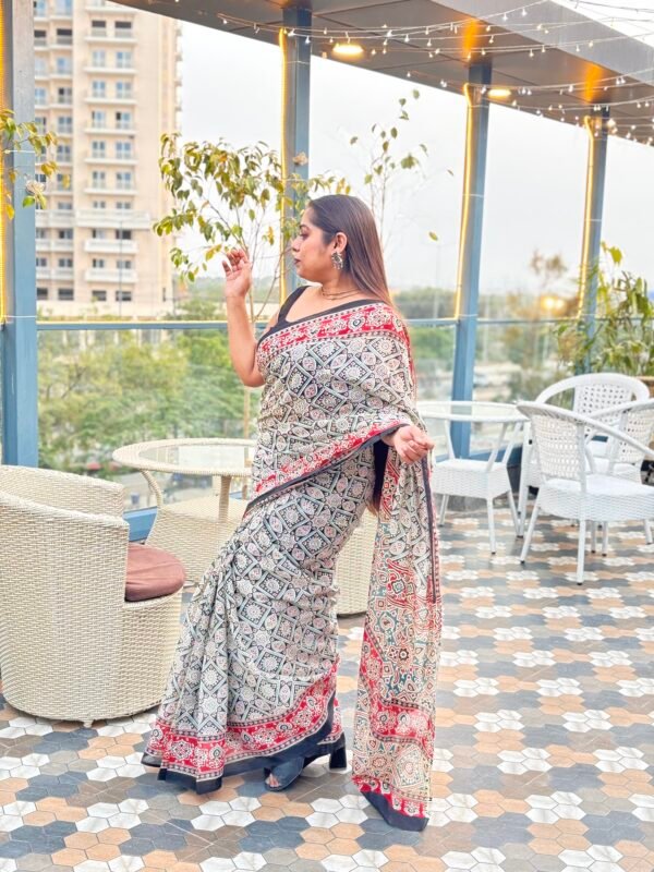 Handblock kota doira saree
