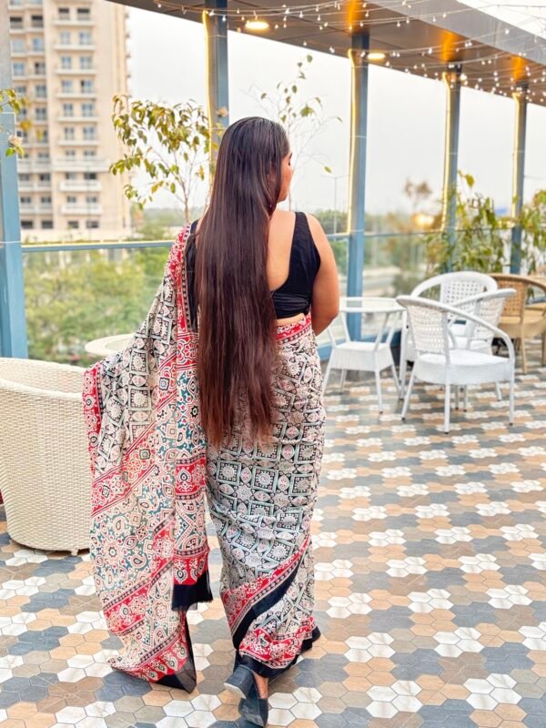 Handblock kota doira saree - Image 5
