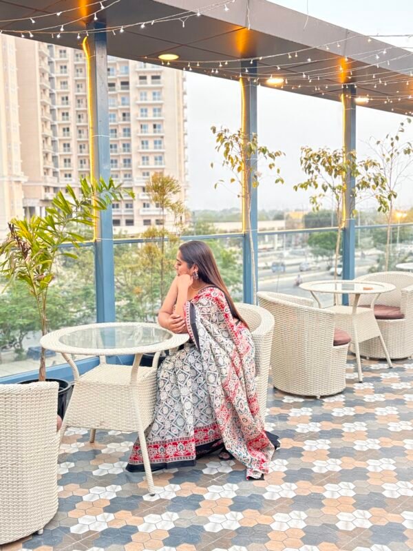 Handblock kota doira saree - Image 6