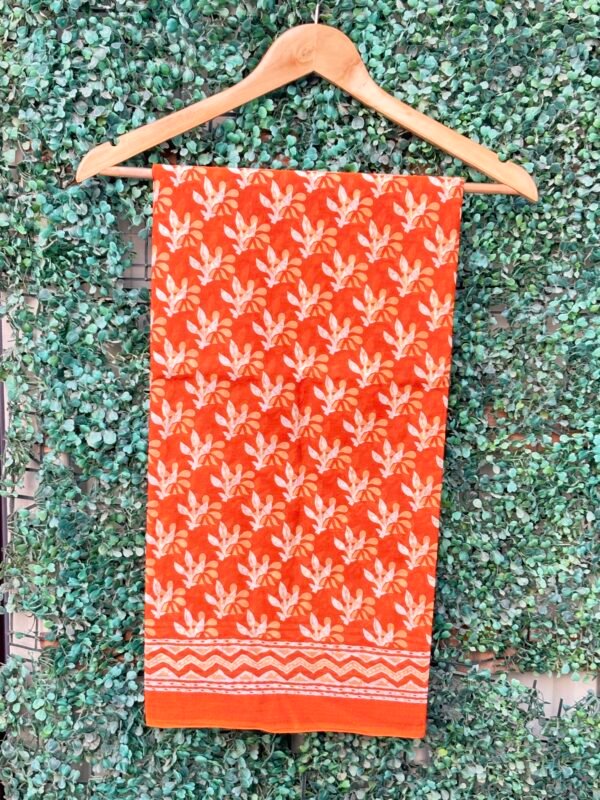 Hand block cotton saree - Image 3