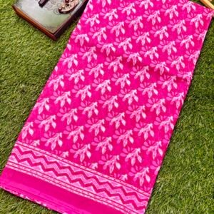 Hand block cotton saree