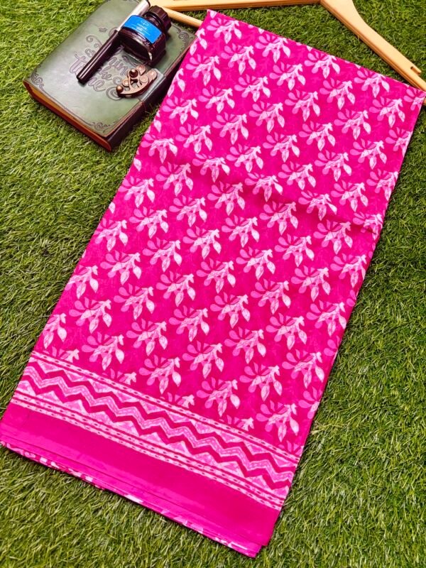 Hand block cotton saree