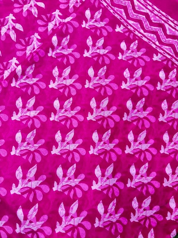 Hand block cotton saree - Image 3