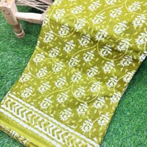Hand block cotton saree