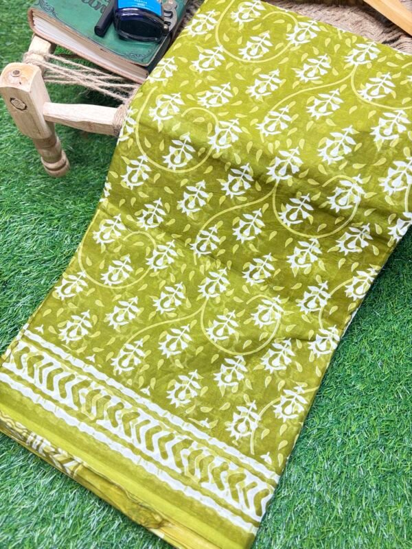 Hand block cotton saree