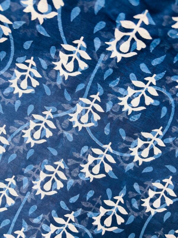 Hand block cotton saree - Image 3