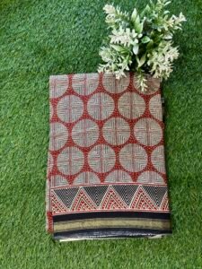 Chakra Rekha Jari Border Malmal Cotton