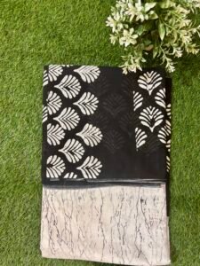 Bold Black Border Malmal Cotton