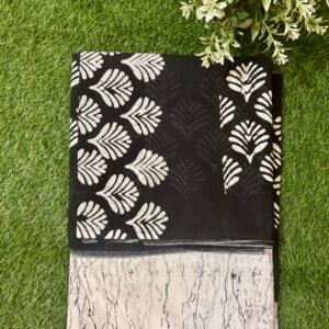 Bold Black Border Malmal Cotton