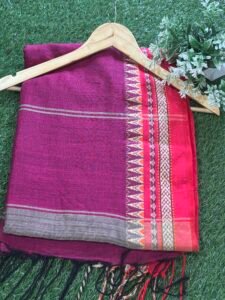 Wine Colour Khadi Cotton