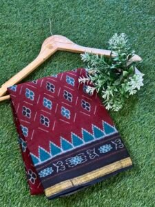 Maroon Colour Muslin Cotton