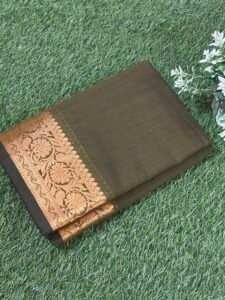 Olive Greeen Maheshwari Cotton