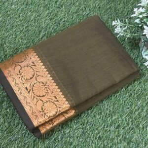 Olive Greeen Maheshwari Cotton