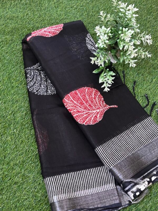 Lilen cotton saree - Image 2
