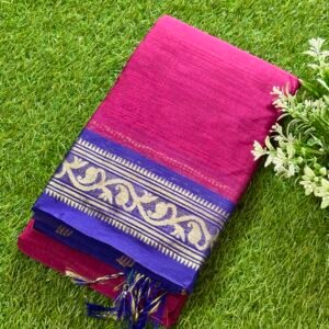 Blue Border Maheshwari cotton