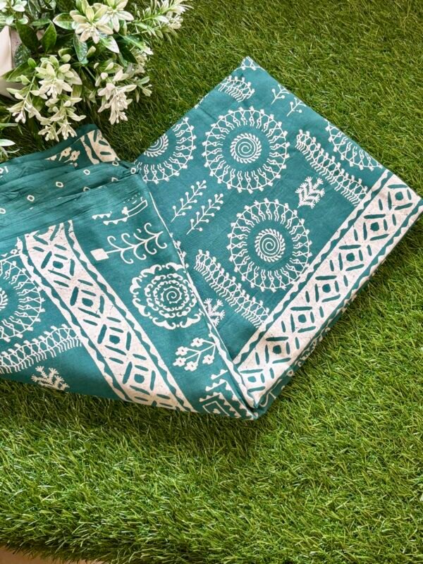 Malmal cotton saree - Image 4
