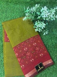 Pure muslin cotton saree