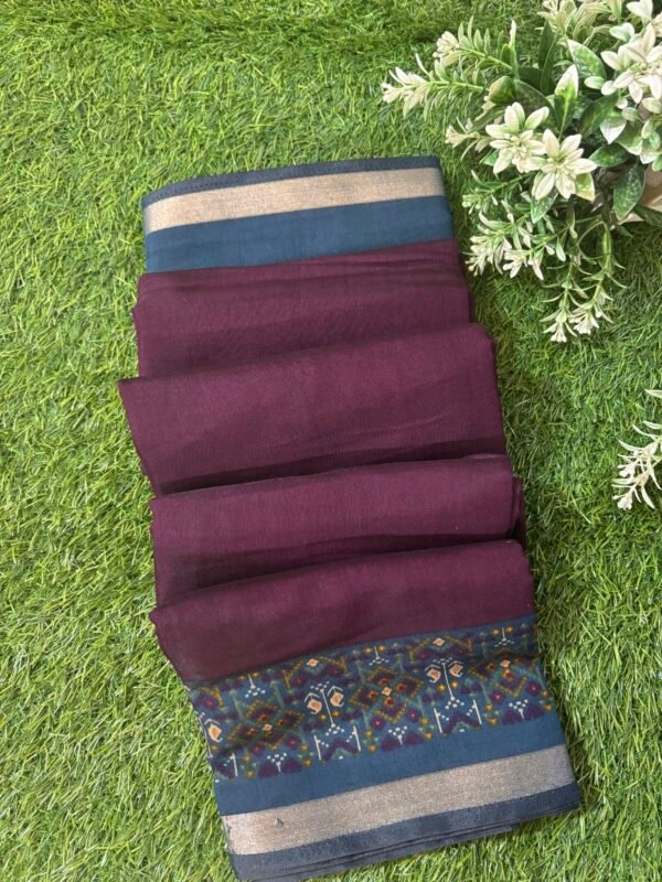 Pure muslin cotton saree - Image 2