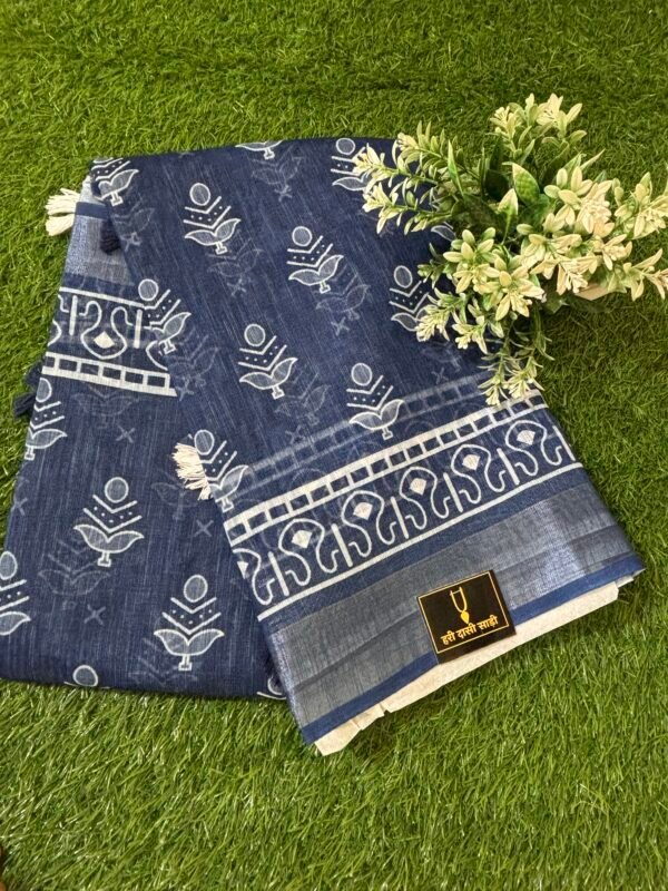 Lilan indigo saree - Image 3