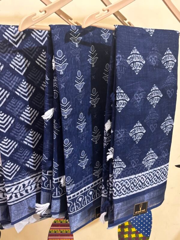 Lilan indigo saree - Image 5