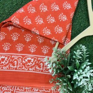 Malmal hand print saree