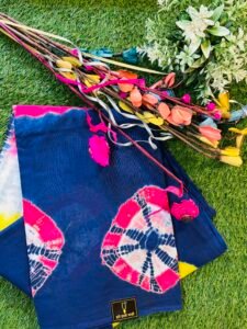 Multicolour Handprinted Malmal Cotton