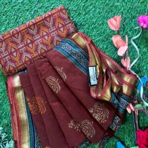 Merhoon Jari Border Musline Cotton