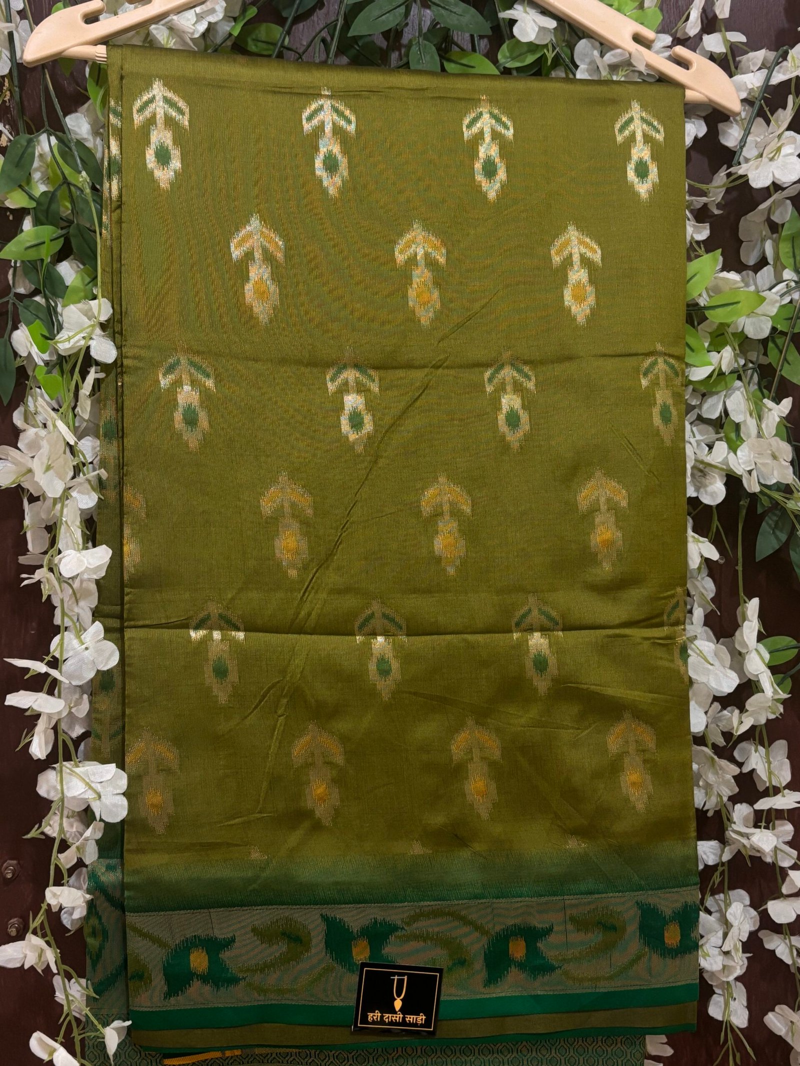 Olive Green Patola Silk - Image 2