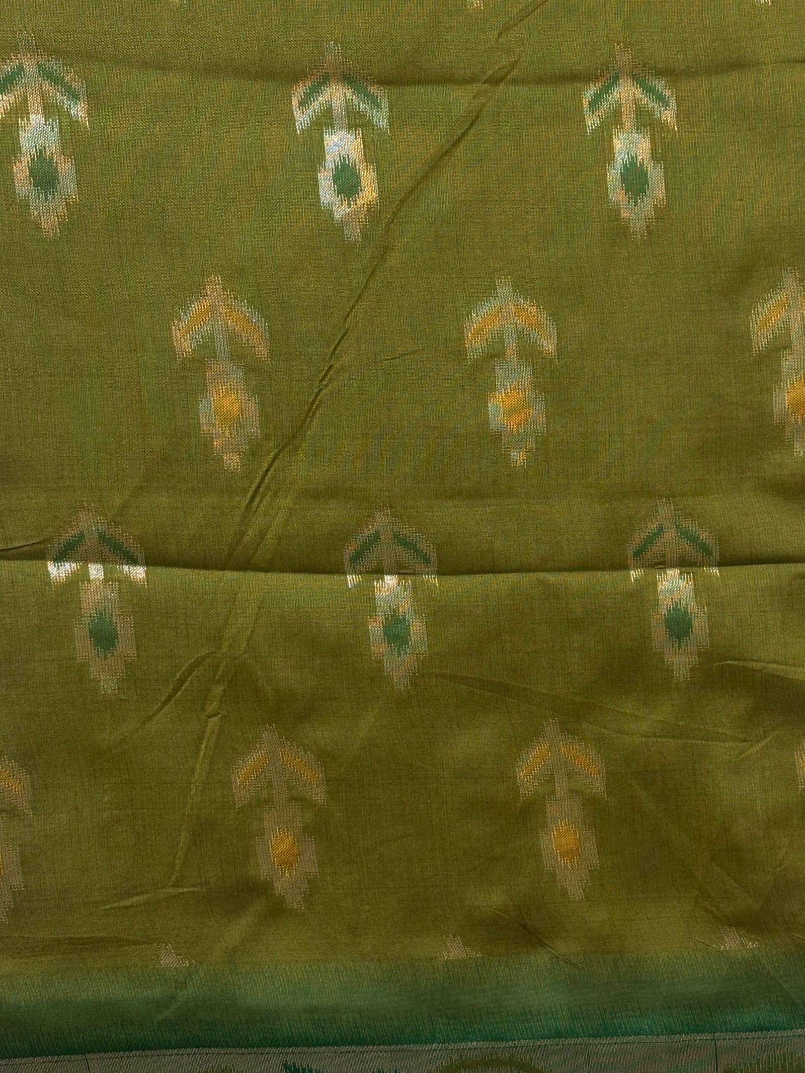 Olive Green Patola Silk - Image 3