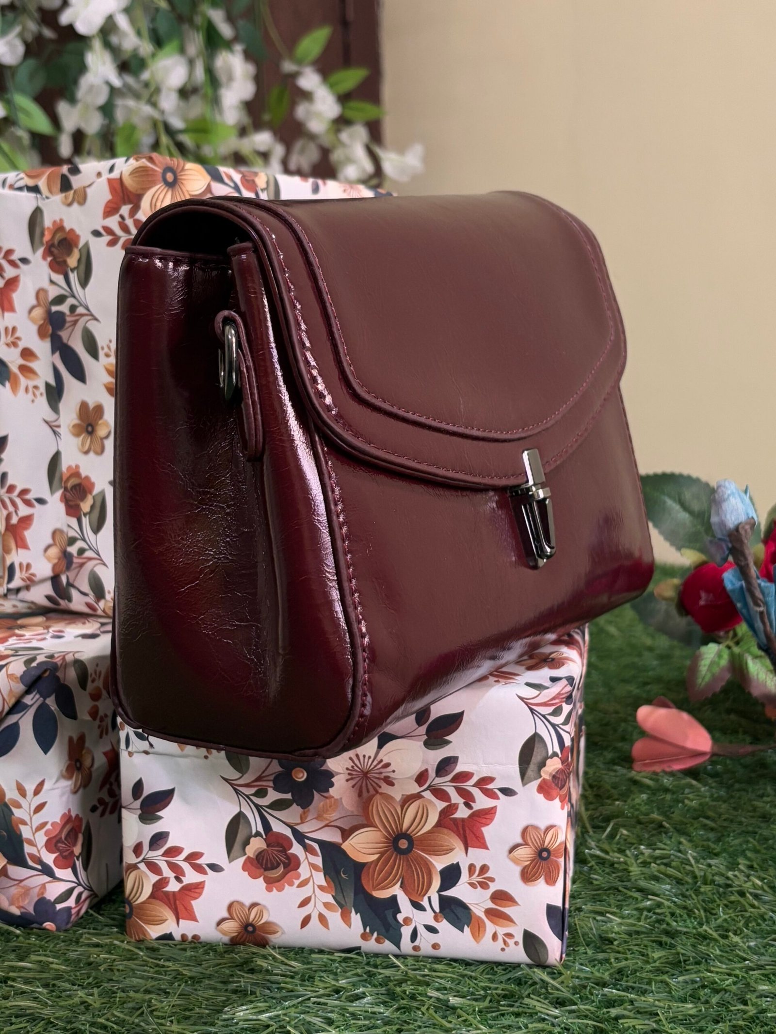 Wine Red Sling bags - Image 2