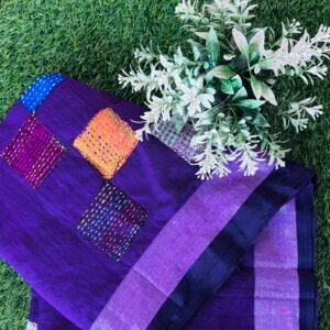 katha work saree