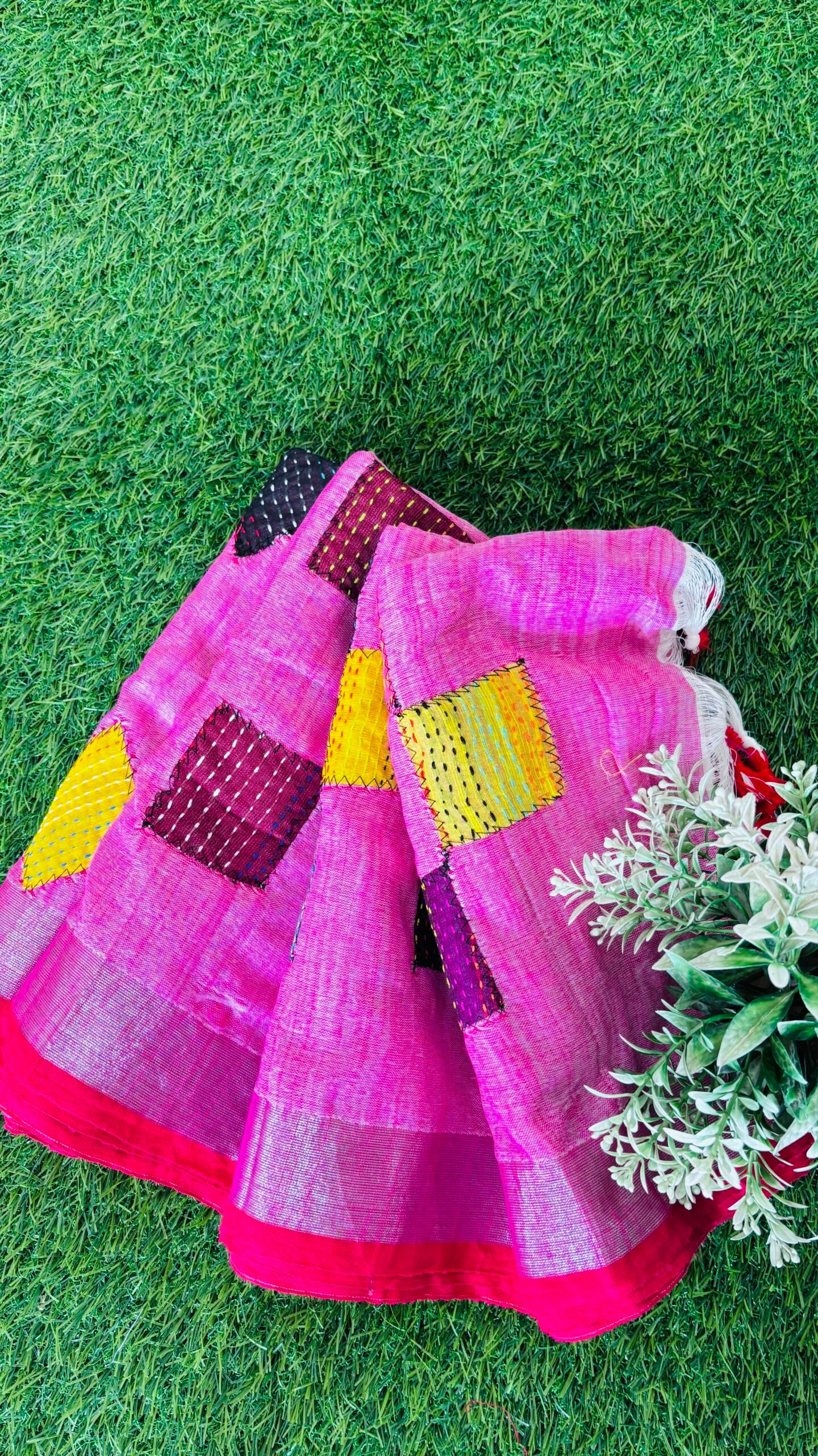 katha work saree - Image 3
